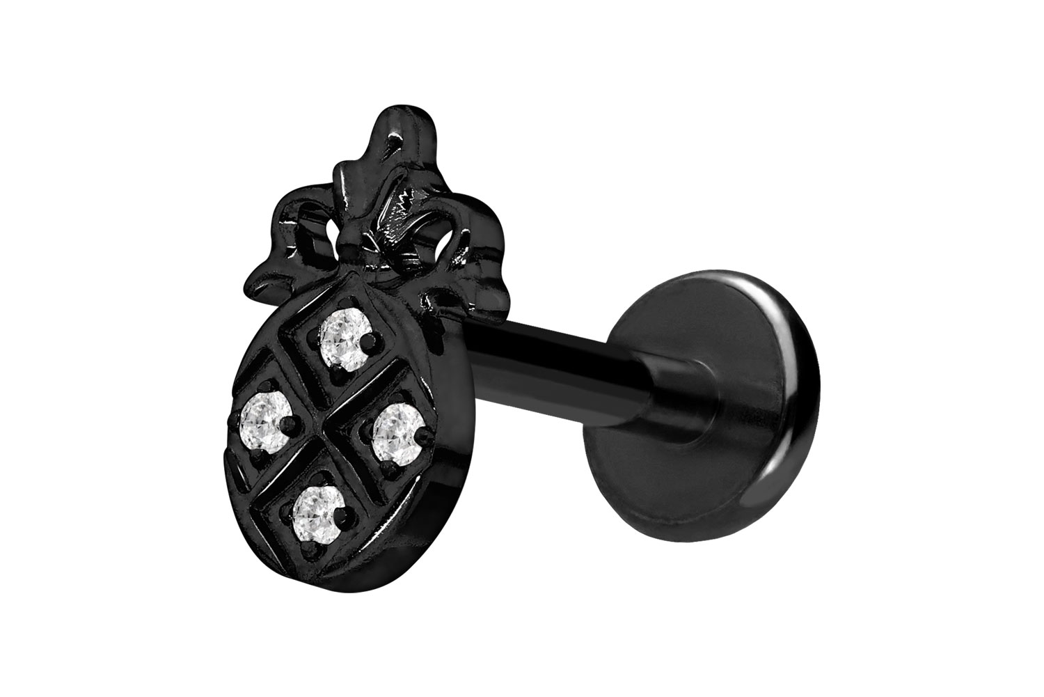 Titan Labret Piercing mit Push Fit KRISTALLANANAS